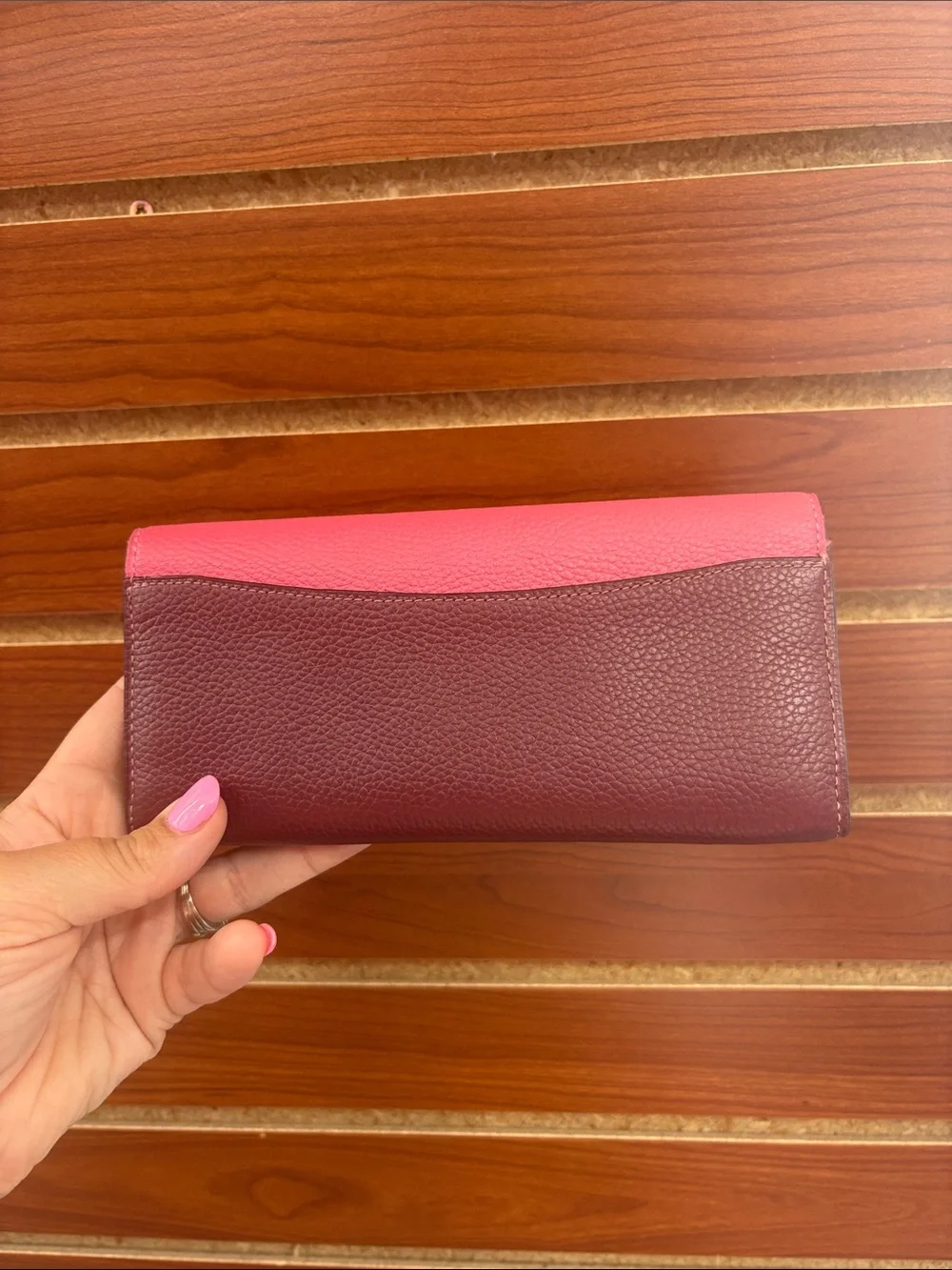 Coach Tabby Long wallet pink/cream/gold toned hardware